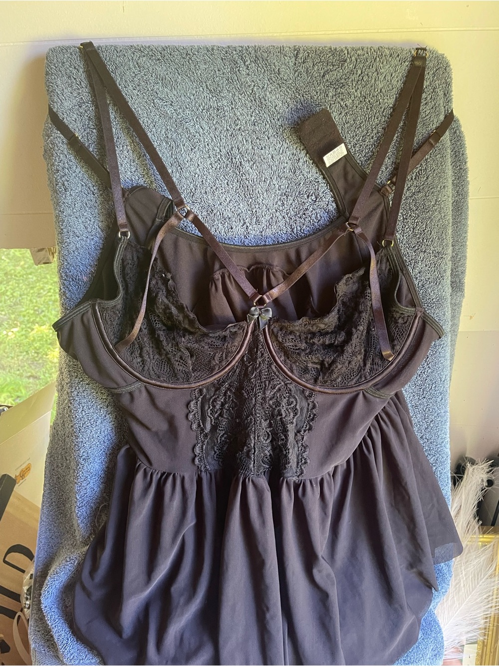 Lace-Front Black Bustier Tank Top